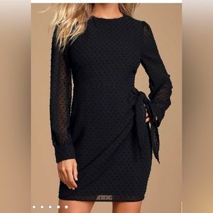 NWT Lulus Black Dress with front tie.